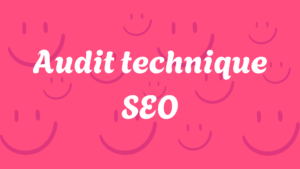 Image audit technique SEO sur fond rose