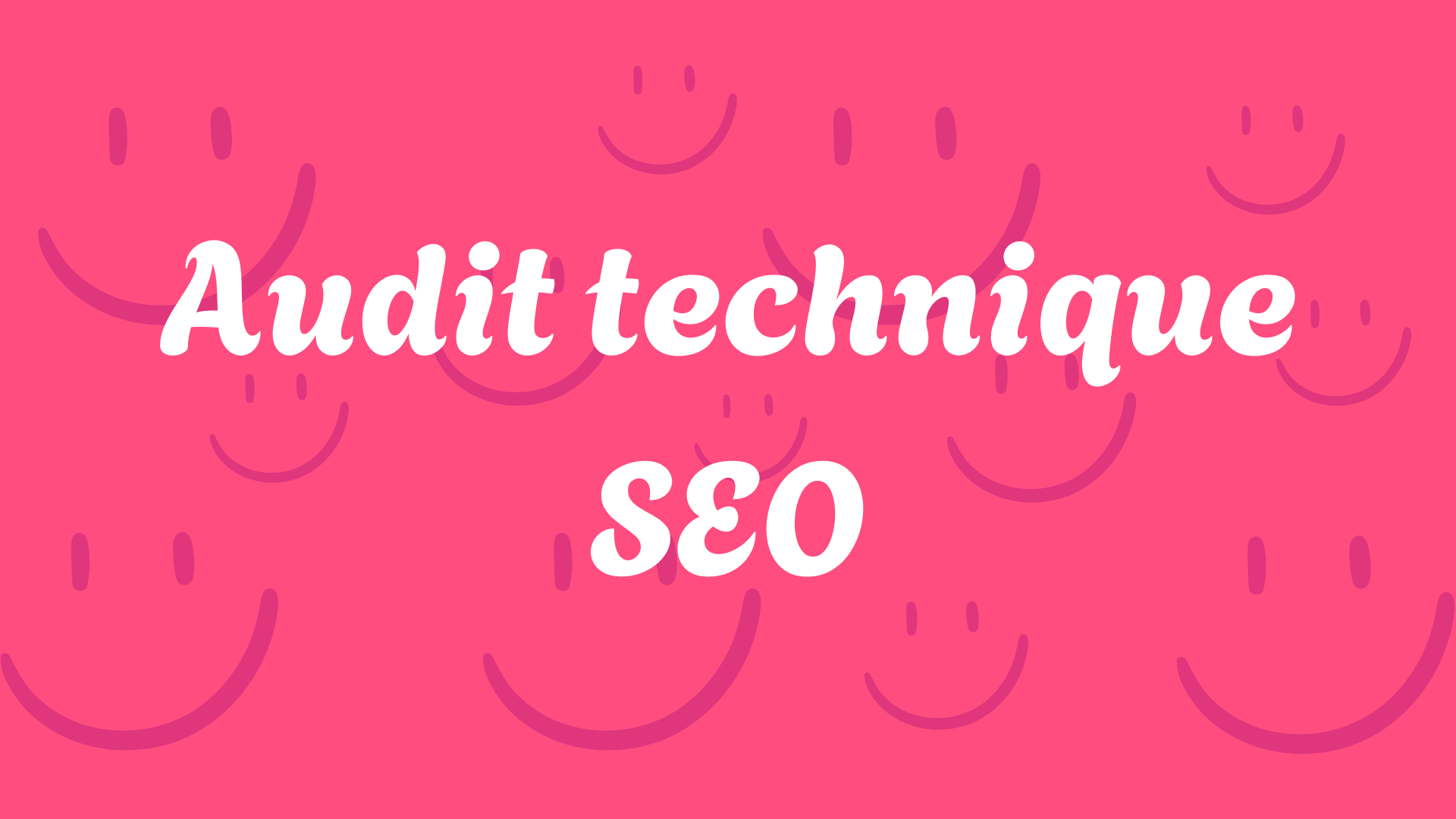 Image audit technique SEO sur fond rose