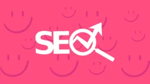 image de seo sur fond rose