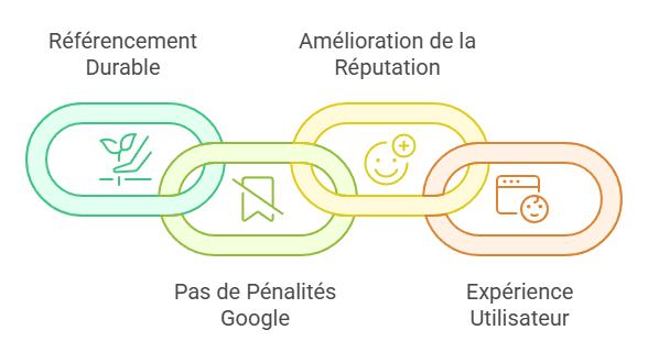 chaine des 4 avantages du white hat seo