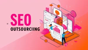 images de la sous traitance seo avec des couleurs orange et rose